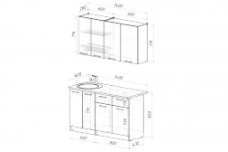 Кухонный гарнитур Альба медиум, 140 см