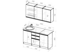 Кухонный гарнитур Амели нормал, 150 см