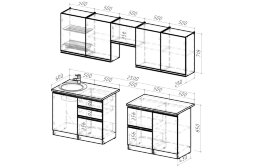 Кухонный гарнитур Амели мега, 250 см