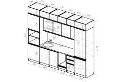 Кухонный гарнитур Амели люкс, 300 см 